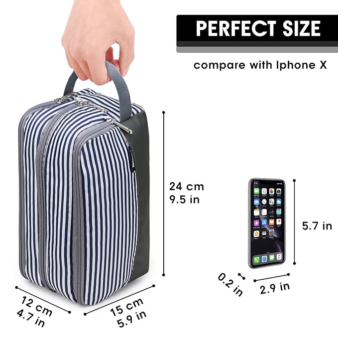 WANDF Travel Toiletry Bag for Men, Small Dopp Kit for Toiletries | Water-Resistant Fabric, Travel Bag for Toiletries, Compact Storage, Shaving Accessories, Weekend Trips