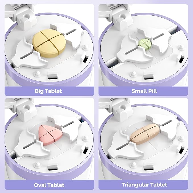 Daviky Pill Cutter 1/4, Adjustable Pill Cutter Splitter for Small and Tiny Pills with Accurate Alignment, Dual Safety Blades, Tablet Cutter for Small or Large Pills, Vitamins, Medication