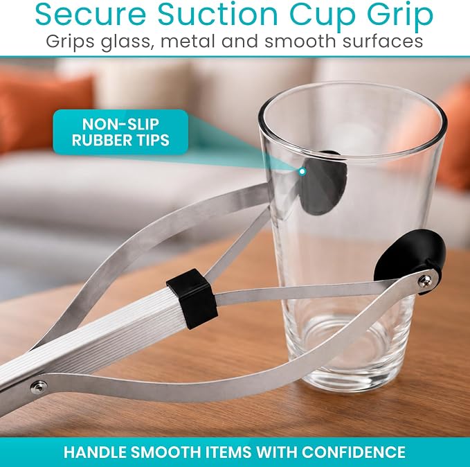 Vive Foldable Suction Reacher Grabber Tool for Elderly (1) - 32 Inches Long Reach Grabber Claw - Pick Up Grab Tool - Reachers for Disabled & Seniors Heavy Duty - Trash, Garbage, Cups Picker Assist | Reach Grabber Claw - Pick Up Grab Tool - Reachers for...