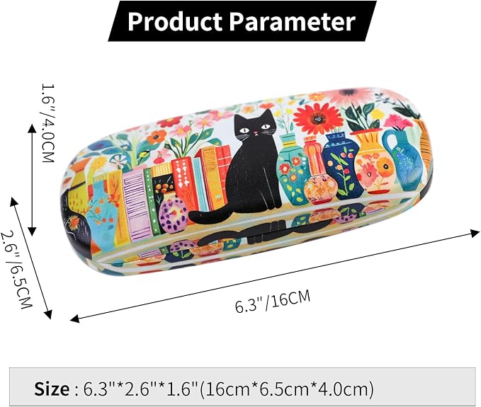 PERFECTSIGHT Hard Shell Eyeglasses Case, Kawaii Protective Glasses Case for Kids, Cute Eyeglass Case for Women Men Girls