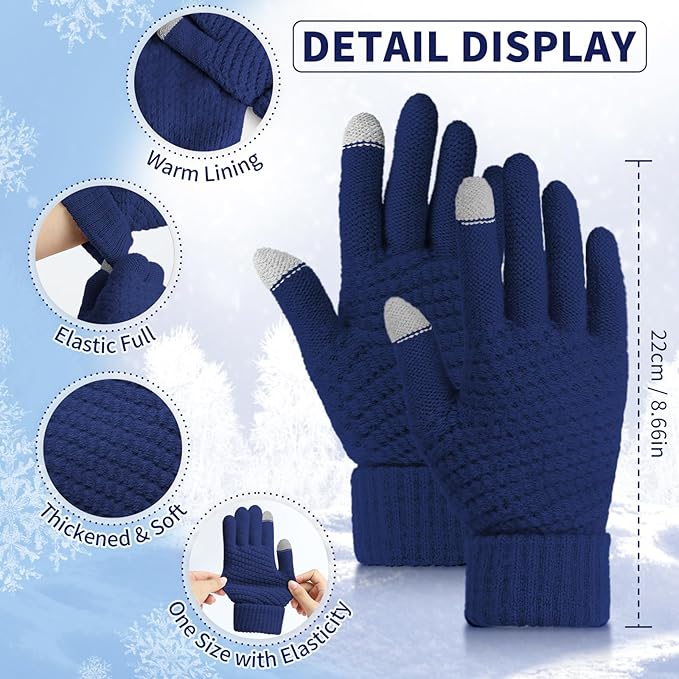 Omisy 4 Pairs Women Winter Gloves Touchscreen Cold Weather Mitten, Christmas Gifts for Adult Stockings Stuffers Mom Wife