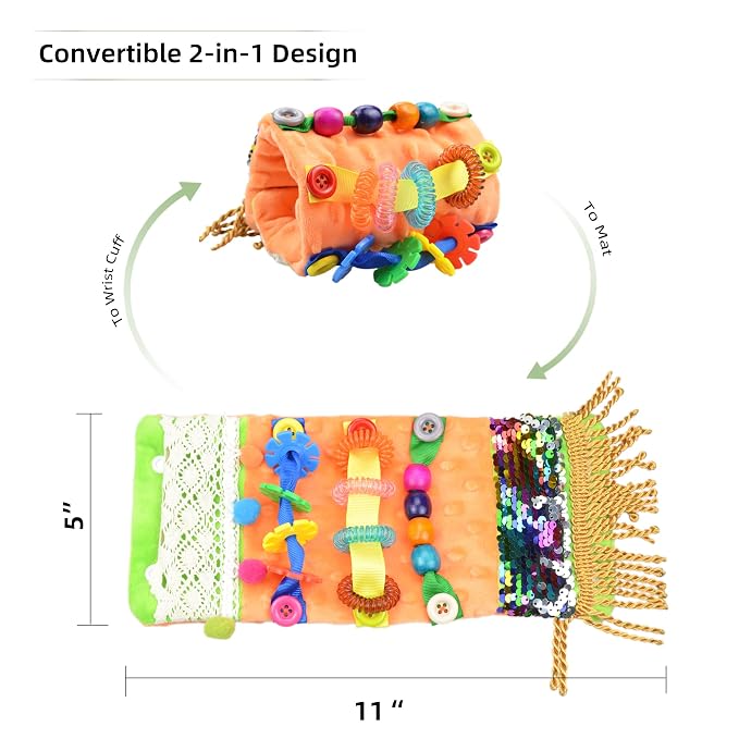 Adult Sensory Arm Pillow for Alzheimer Patients Anxiety Relief – Elderly Dementia Fidget Wrist Cuff for Restless Hands – Calming Therapeutic Aid for Seniors