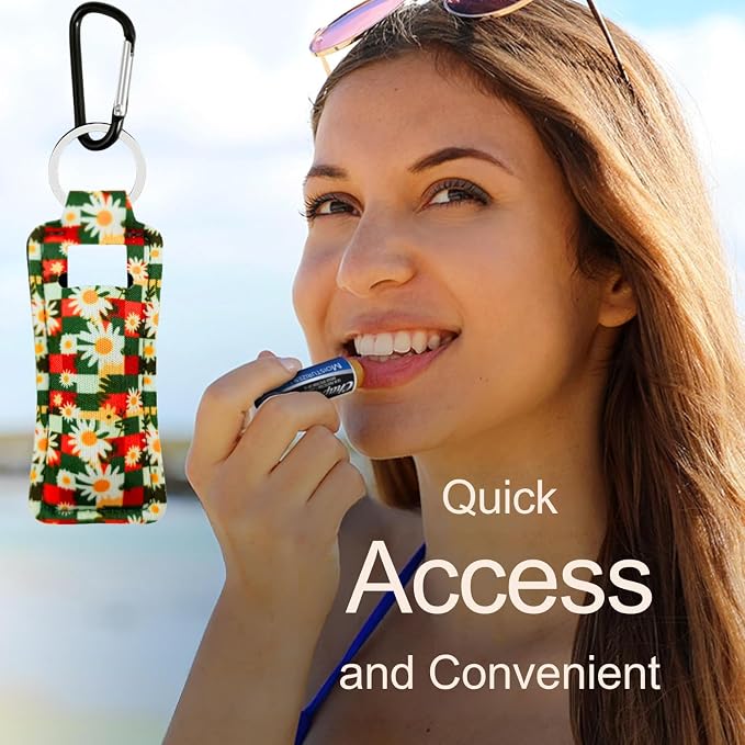 Chapstick Holder Key Chain Lipstick Holder Lip Balm Holder Keychain | Stocking Stuffers Gift, Compatible with Chapstick, Lip Balm and Lipstick, Bag Charm Accessories, Gifts for Women Friend