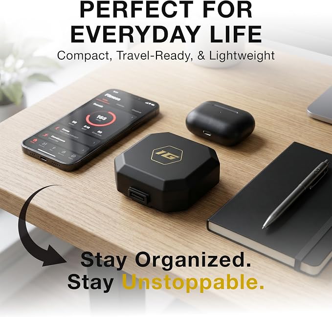 6-Compartment Travel Pill Organizer – Portable Daily Vitamin & Medicine Case, Compact & Durable Pill Box for Pocket, Purse, or Travel (Black)