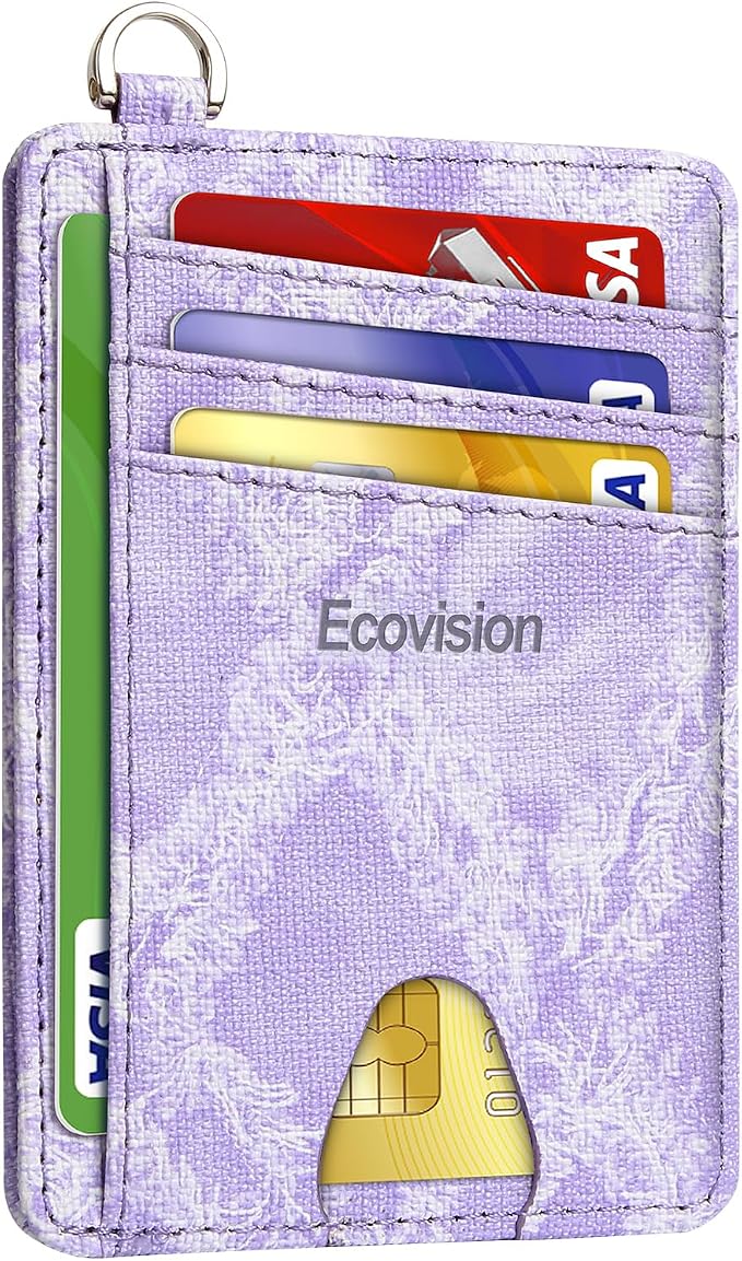 Slim Minimalist Front Pocket Wallet, RFID Blocking Credit Card Holder Wallet with Detachable D-Shackle for Men Women