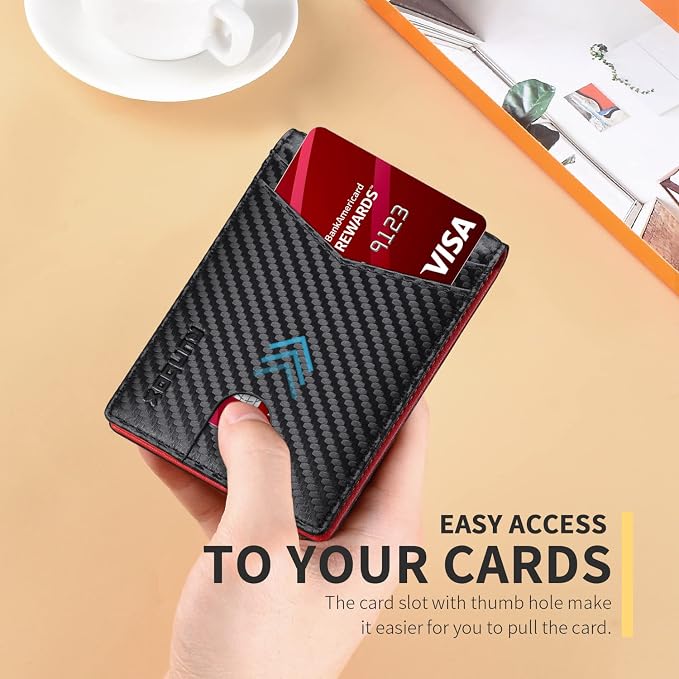 RUNBOX Wallet for Men -Slim Rfid Leather Mens Bifold Novelty Wallets 2 ID Window With Gift Box Men's Accessories | Minimalist Front Pocket Design, Holds 15 Cards, Large Capacity with Cash Pocket,Compact and Thin, Birthday Gifts for Men