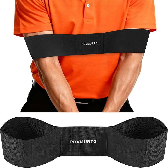 Golf Swing Training Aid with Instructions for use，Swing Correcting Arm Band Without unpleasant Smell，Golf Swing Band not Easily Sliding Down the arms. Swing Easy, Golf Arm Band Training Aid.
