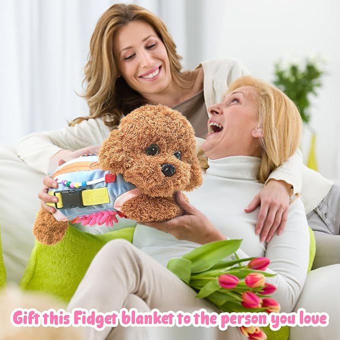 Fidget Blanket for Adults with Dementia | Dementia Activities for Seniors | Engaging Sensory Items for Elderly | Alzheimer’s Products and Gifts for Senior Stress Relief & Anxiety Reduction