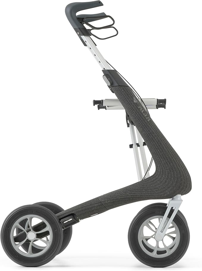 byACRE Nordic Pioneer - Versatile Lightweight Aluminium Rollator - Only 5.9 kg/for Indoor & Outdoor/Easy Folding with Integrated Seat (Granite Black)