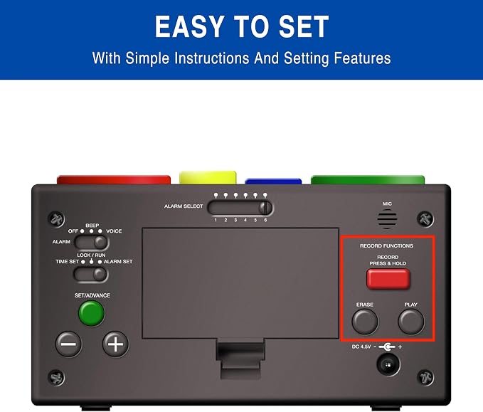 Your Minder Voice Record Talking Alarm Reminder Clock