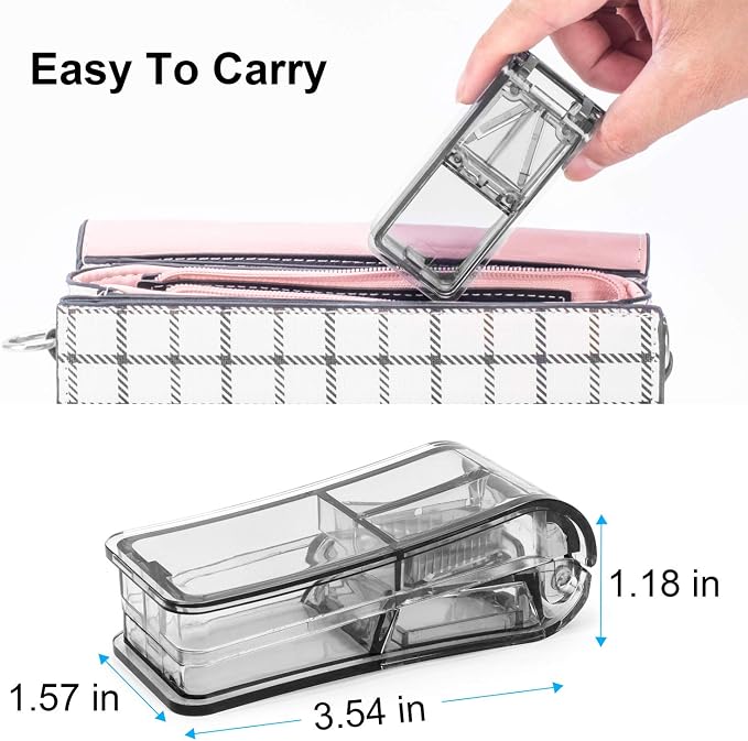 AVIDACE 2PCS Pill Cutter, Professional Pill Splitter for Cutting Small Pills or Large Pills in Half