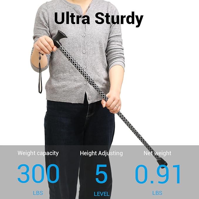 Walking Cane for Men and Women, Foldable Floral Lightweight Adjustable Portable for Folding Canes, Comfortable T-Handle for Seniors Adults