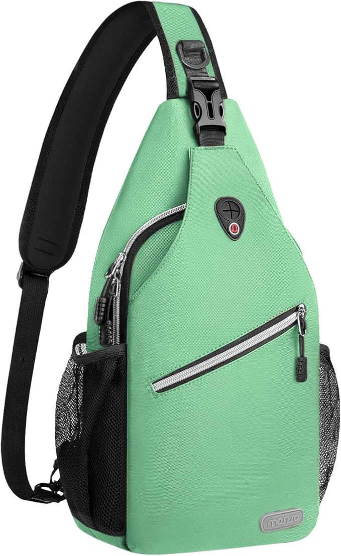 MOSISO Small Sling Bag for Men, Crossbody Shoulder Chest Daypack Bag | Sling Backpack for Casual Travel Hiking
