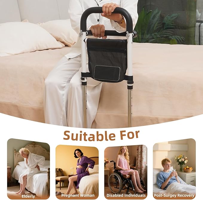 Stand Assist(White)-Mobility Standing Aid Rail for Couch, Chair, Bedside, Toilet. Assistance Handle for People with Limited Mobility. Safety Grab Bar for Standing, Walking, Up and Down The Stairs