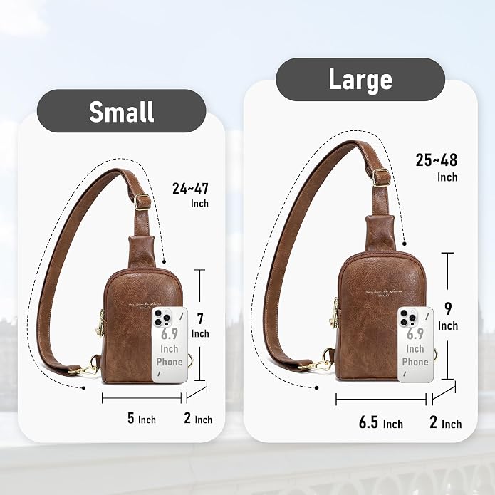 Lightweight Small Crossbody Sling Bag for Women | Mini Travel Purse,Multi-pocket with Card Slots,Durable Vegan Leather,Everyday Carry