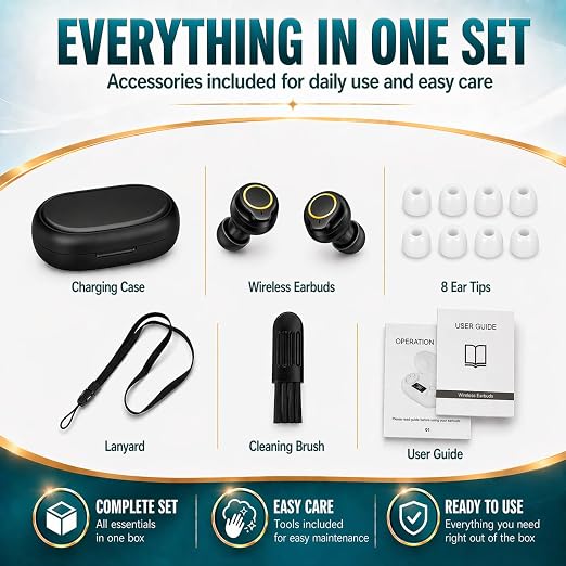 Hearing Amplifier Rechargeable for Seniors Adults - Personal Sound Amplifier Device with Charging Case, Noise Reduction for TV Watching Conversations, Easy Volume Control, Comfortable In-Ear PSAP (Black)