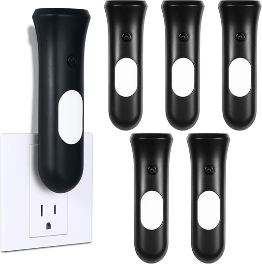 ROSSEX 4 in 1 Emergency Lights for Home Power Failure, 6 Pcs Rechargeable LED Flashlight Plug in Wall, Automatic Turn-On Power Outage Night Light Flashlight for Hurricane Preparedness Items, Black