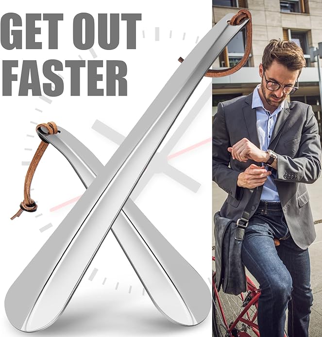 Shoe Horn Set, Long Short Shoe Horns Set, Portable Travel Shoes Horn, Stainless Steel Long Metal Shoe Horn, Shoe Helper for Men, Shoe Spoon for Women, Metal Shoe Helper for Kids or Seniors