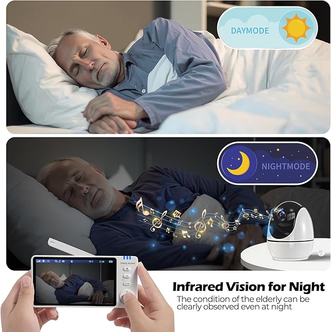 Elderly Monitors with Camera and Audio Two-Way Talk Room Monitors for Elderly Med Reminder Camera for Elderly Monitoring Baby Monitors for Elderly Care and Caregivers Video Monitor for Elderly