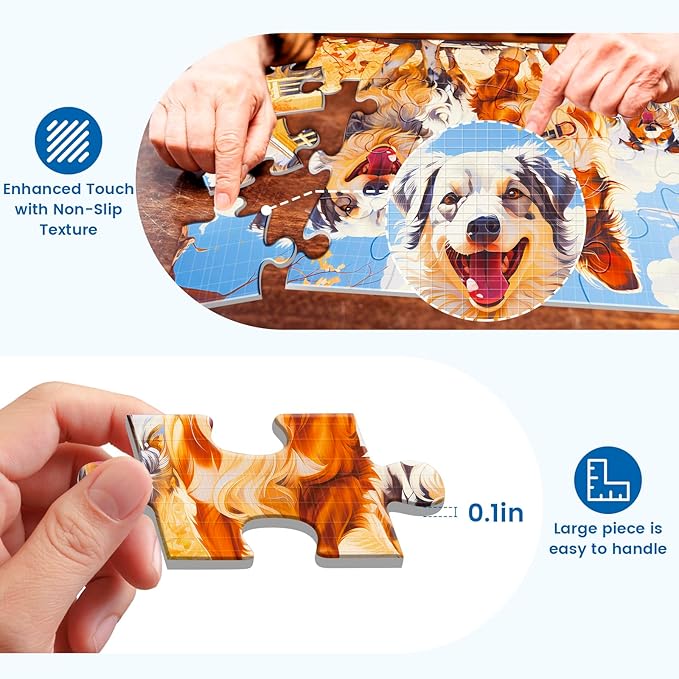 24 Large Piece Puzzle for Seniors 6 Pack Puzzles Dementia Alzheimer's Products and Activities for The Elderly Adults Puzzle Alzheimer's Easy Puzzles Gift Memory Games for Patients, 6 Storage Bag