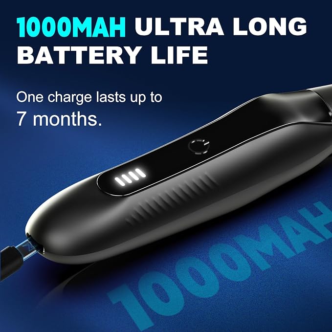 OMAMORI Nose Hair Trimmer for Men - 16000RPM Motor, LED Power Display, Portable Electric Ear & Eyebrow Grooming Kit, Nose Hair Cutter & Remover, Face & Body Clipper, Gift for Men, Black