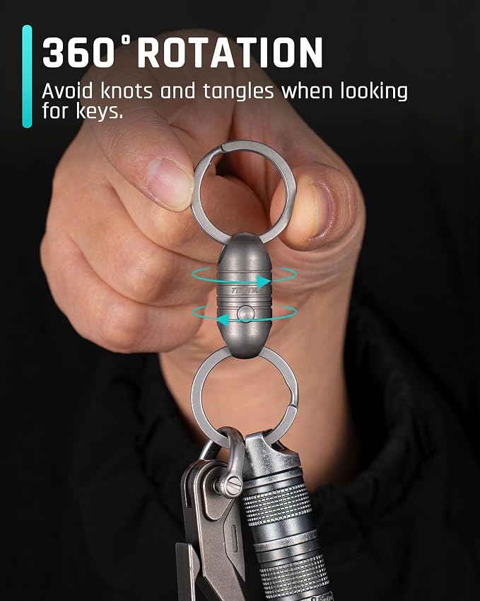 TISUR Titanium Quick Release Keychain,Detachable Pull Apart Key Chain Rings