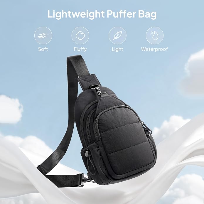 TOPEAST Sling Bag for Women, Anti-Theft Crossbody Bag with RFID Blocking & Small Water Bottle Holder for Travel