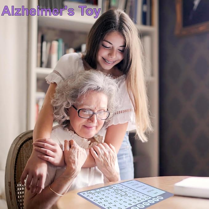 12 Pcs Word Search Cards for Dementia Game | Dementia Activities for Seniors | Alzheimer's Products for Dementia Patients | Games for Dementia Seniors| Reusable Large Print Word Search Books