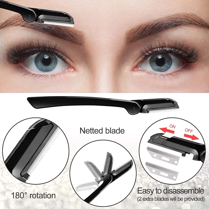 Eyebrow Kit, Multipurpose Exfoliating Dermaplaning Tool Face kits | ZTRHYOO Eyebrow Razor Eyebrow Tool Kit for Women Girl, Men for Eyebrow Grooming Set (9 in 1)