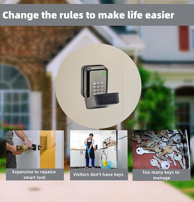 Smart Key Lock Box for Outdoor, Waterproof Key Safe with Code, APP Bluetooth Control Lockbox