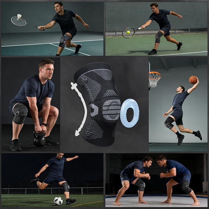 NEENCA Professional Knee Brace for Pain Relief, Medical Knee Compression Sleeve, Upgraded Knee Support with Horizontal Knit Tech for Meniscus Tear, ACL, Arthritis, Joint Pain, Runner, Workout...