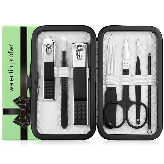 Nail Clipper Kit Valentine's Day Gfit for Men Women Nail Clipper Set Manicure Kit with Case Toe Finger Nail Clippers Personal Care Tools Travel Manicure Set Nail Clipper Grooming Kit for Men Women