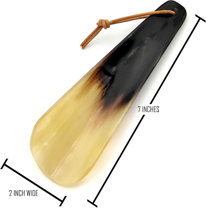 5MOONSUN5 Shoe Horn Made with Real Horn Handmade. Home or Travel Use. Shoehorn for Men or Women Shoes & Boots Natural Horn Shoehorn NOT A Cheap Plastic. Best Gift Idea. (7'')