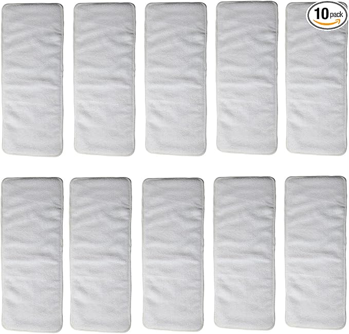 10 Inserts for Teen Adult Cloth Diaper Nappy Microfiber Reusable Washable Disability Incontinence 7.8inx19.2in/20cmx49cm