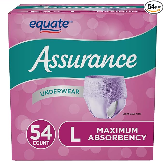 Assurance for Women Maximum Absorbency Protective Underwear, Large, 54 count