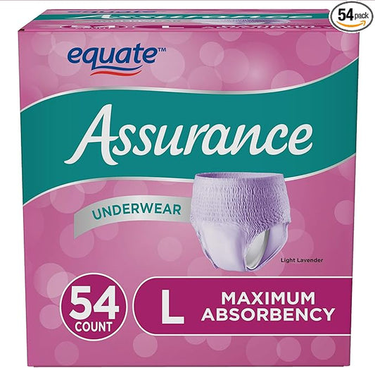 Assurance for Women Maximum Absorbency Protective Underwear, Large, 54 count