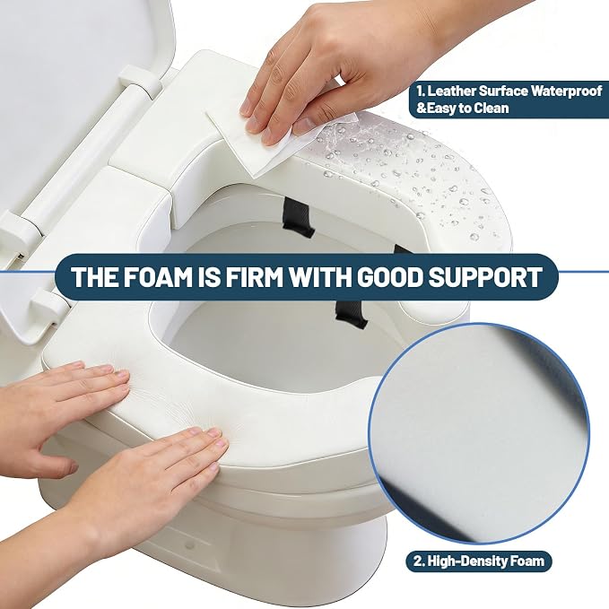 2 Inch Toilet Seat Cushion Riser Elevated for Seniors & Handicap, White