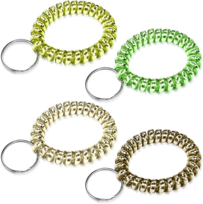 Spiral Coil Keychain, Anti-lost Key Chain Holder Lanyard Cord for Sauna Outdoor Sports and Gym Pool