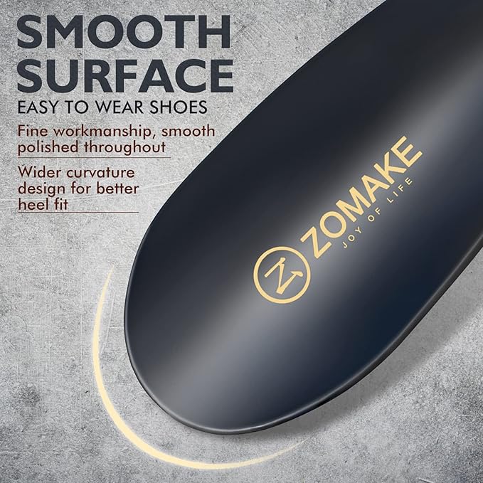 ZOMAKE Extra Long Shoe Horn for Seniors Men,Metal Shoehorn Long handle for Boots 28.3'',Travel Small Shoe Spoon Helper 7.5''