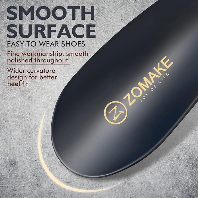 ZOMAKE Long Shoe Horn for Seniors Men,Metal Shoehorn Long handle for Boots, 22.8'' Shoe Spoon Helper