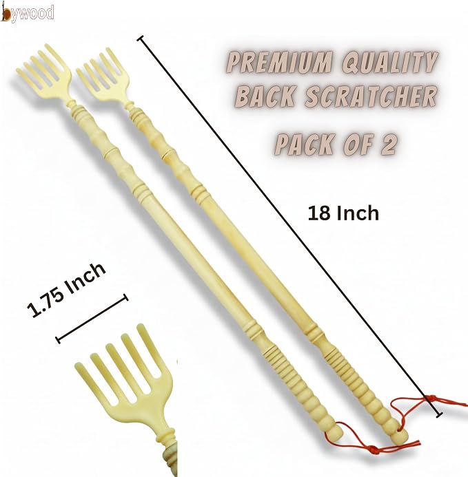 Back Scratcher, 2 Pack Back Scratcher for Men & Women, 18 Inch Long Handle Bamboo Backscratchers for Adults, Ideal Gifts for Mom and Dad
