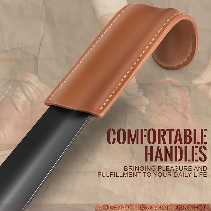 Shoe Horn Long Handle for Seniors Men Women,Long Metal Shoehorn for Boots,16.5" Stainless Steel Shoe Spoon Helper