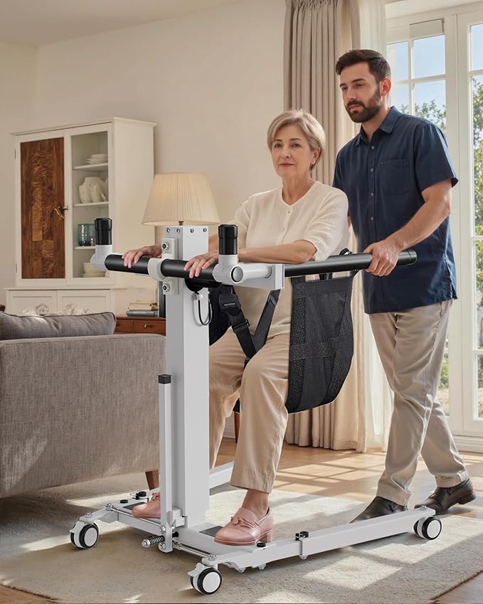 Flycity Electric Patient Lift Transfer Chair for Elderly & Disabled, Portable Folding Sit to Stand Patient Transfer Devices, Electric Wheelchair to Car Assist Devices, Shower Chair Lift for Home Use