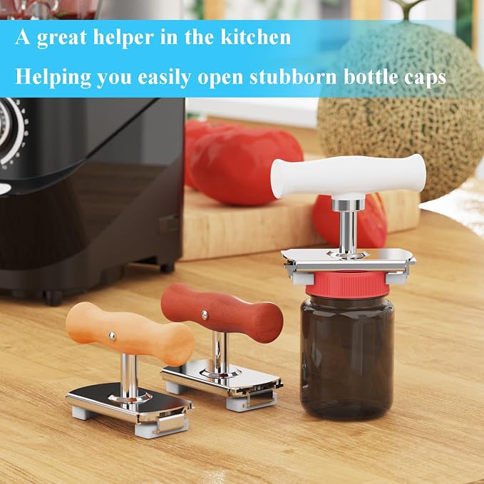 Jar Opener for Seniors with Arthritis & Weak Hands, Easy Twist Jar Openers, Adjustable Multifunctional Jar Lid Opener, Jar Bottle Cap Opener Gripper, Useful Gifts for Elderly/Women/Men (White)