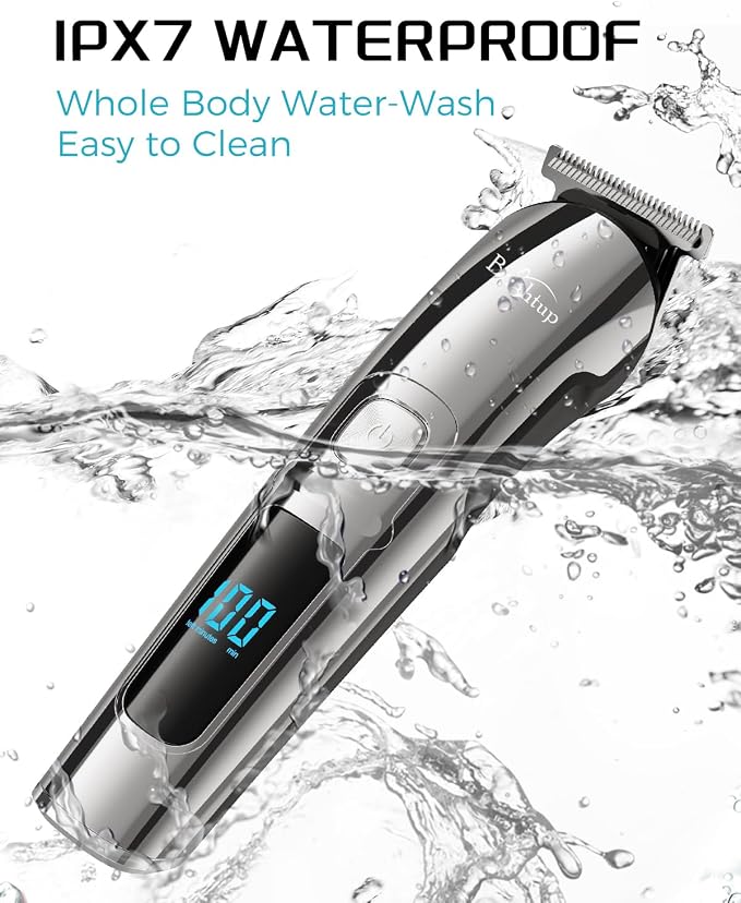 Brightup Beard Trimmer for Men - Electric Razor & Shaver | 17-in-1 Mens Grooming Kit, IPX7 Waterproof, Shaving Kit for Face, Mustache, Body, Ear, Nose Hair Trimmer, Gifts for Men