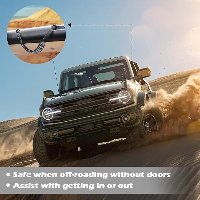 SEVEN SPARTA 4pack Roll Bar Grab Handles for Ford Bronco 2021-2026 2/4 Door | No Drill Install, Color-Matched Paracord Handles, Uses Factory Bolts, Sturdy & Comfortable Grip for 2021-2026 Bronco 2/4 Door