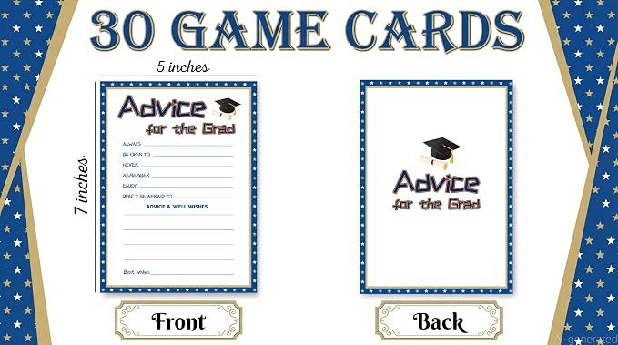 30PCS 2026 Graduation Party Game Cards, Advice For Graduation, Senior High School & College Graduation Party Favors-MG03