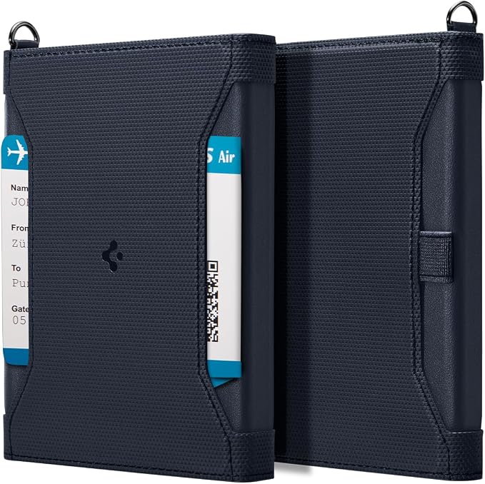 Spigen Life Passport Card Cover Holder, RFID Blocking | Travel Document Organizer, SIM Card Pin Included - Black