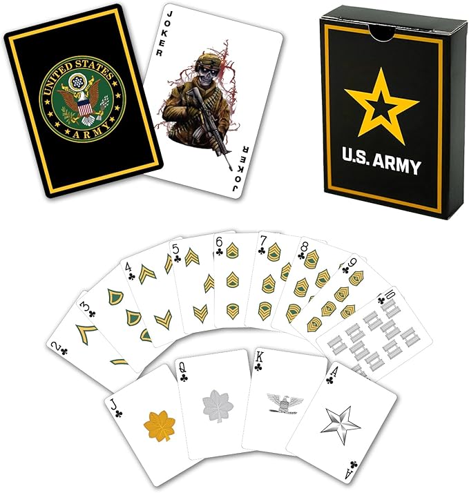Military Gift Shop US Army Professional Quality Army Playing Cards - Great for Game Night - US Army Gifts for Veterans | Army Playing Cards