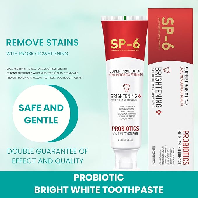 2pcs Sp6 Probiotic Whitening Toothpaste, Sp 6 Toothpaste, Sp-6 Ultra Whitening, Fresh Breath